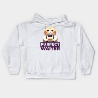 Just a Purrfect Waiter Cat Kids Hoodie